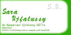 sara ujfalussy business card